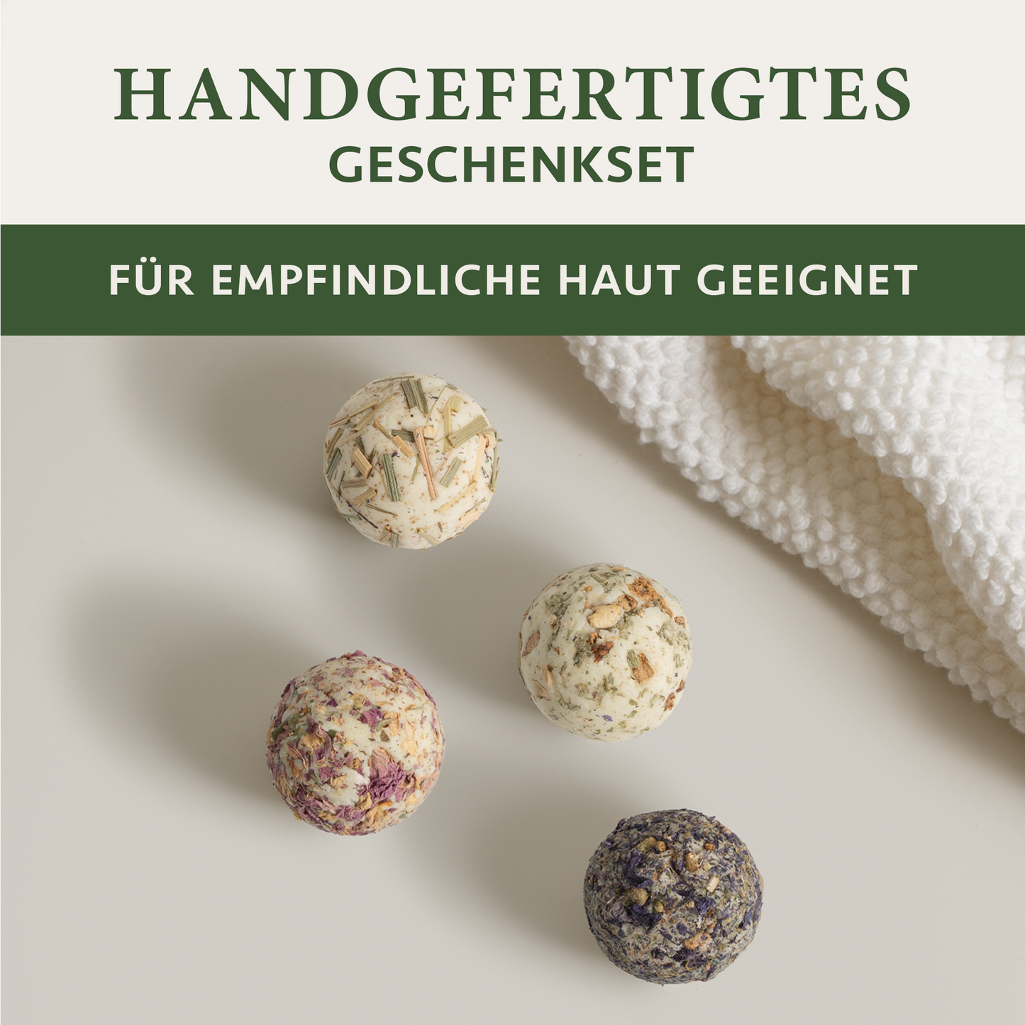 Bio Badepralinen "Moments of Gratitude" - 4 Luxuriöse BIO Badebomben Vegan