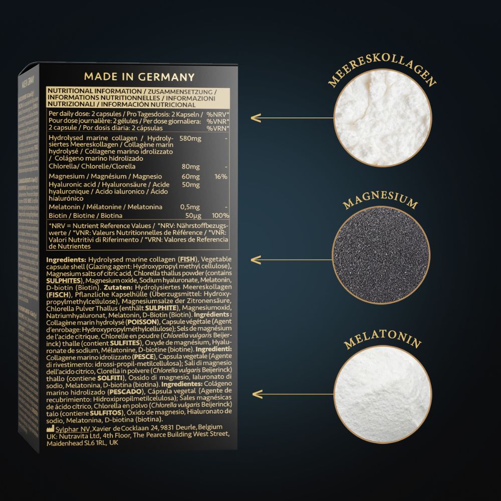 Kollagen Abend+ | Melatonin + Hyaluron Kollagen Kapseln