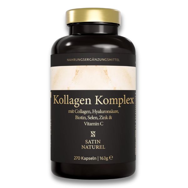 Hyaluron Kollagen Komplex – 270 hochdosierte Kapseln mit Biotin, Selen, Zink, Vitamin C & Bambusextrakt