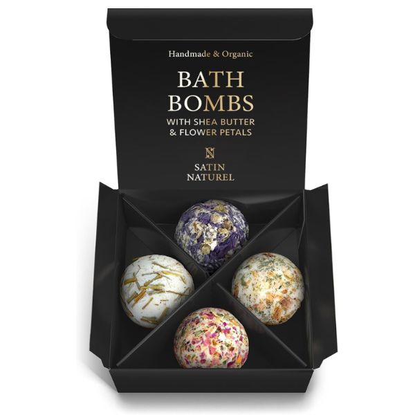 Bio Badepralinen "Moments of Gratitude" - 4 Luxuriöse BIO Badebomben Vegan