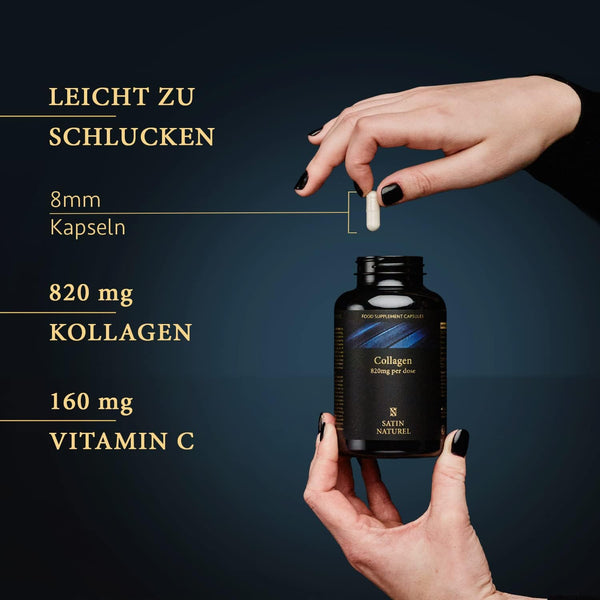 Kollagen Komplex mit Hyaluronsäure, Vitamin C & Spirulina - 180 Kapseln