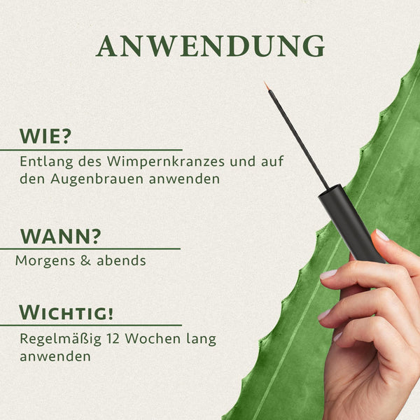 Bio Wimpernserum Aloe Vera & Rotklee – Für Wimpernwachstum & gepflegte Wimpern