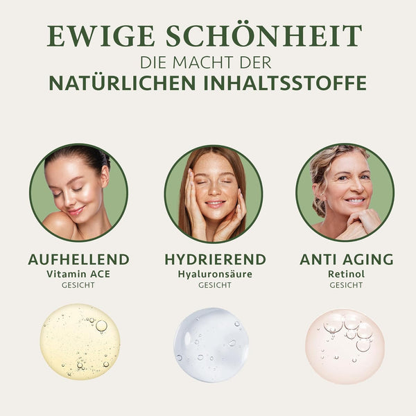 Bio Seren Booster Geschenkset mit Retinol, Hyaluron & Vitamin C Serum 3x30ml