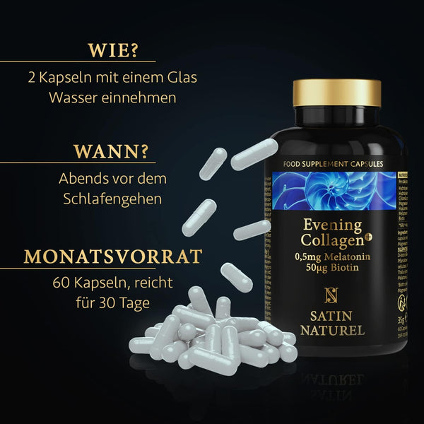 Kollagen Abend+ | Melatonin + Hyaluron Kollagen Kapseln