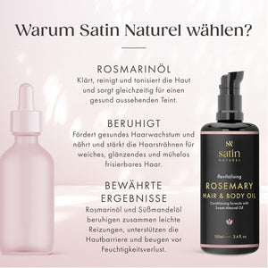 Bio Rosmarinöl Haare 100 ml - mit Applikator für die Kopfhautmassage