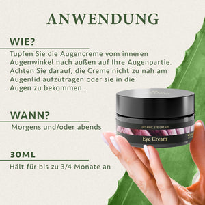 Bio Augencreme Mit Bio Aloe Vera, Hyaluron & Arganöl