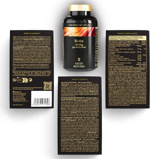 Biotin Kapseln | Haar Vitamine 180 Kapseln mit Biotin, Selen, Zink, Kalzium