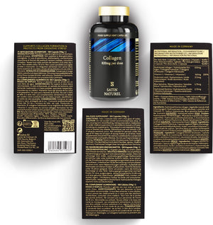 Kollagen Komplex mit Hyaluronsäure, Vitamin C & Spirulina - 180 Kapseln