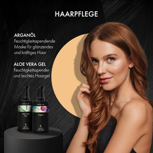 Komplette Skincare Routine mit Aloe Vera Gel, Arganöl, Vitamin C Serum, Hyaluron Serum & Retinol Creme Geschenkset
