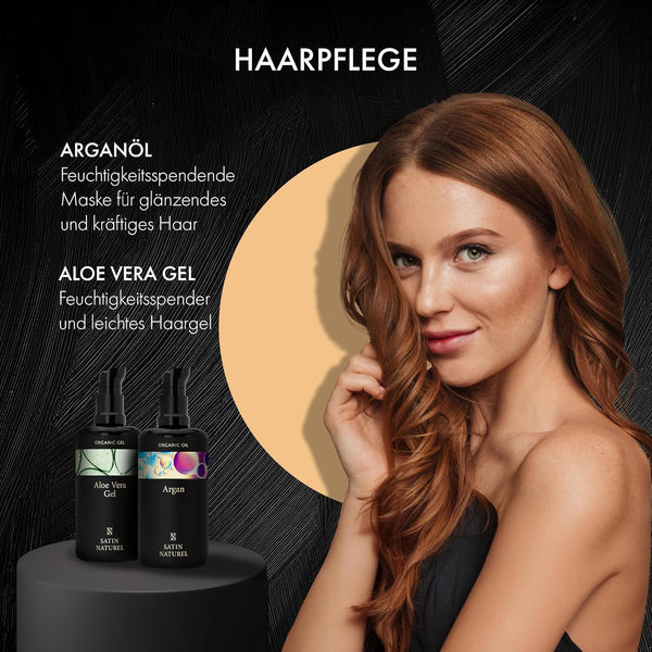 Komplette Skincare Routine mit Aloe Vera Gel, Arganöl, Vitamin C Serum, Hyaluron Serum & Retinol Creme Geschenkset