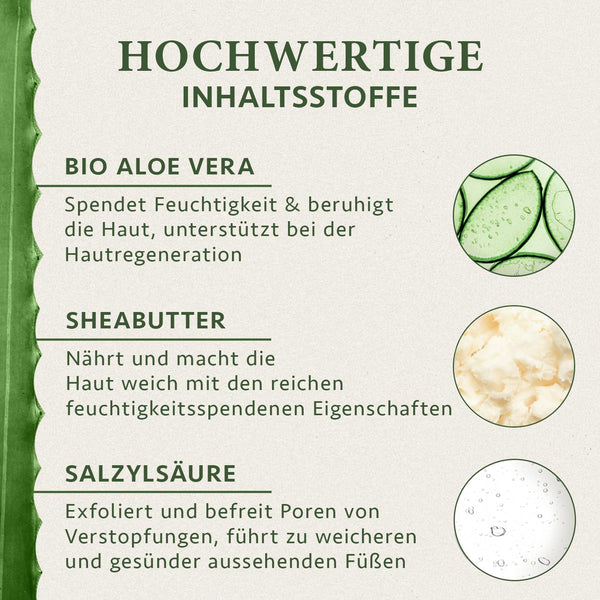 Fußpflege Bio Creme Mit Sheabutter, BIO Aloe Vera & Salicylsäure