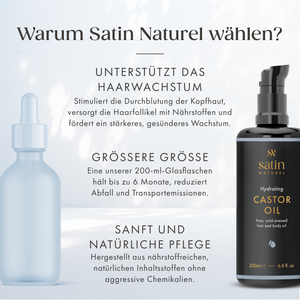 Satin Naturel Rizinusöl Kaltgepresst & Bio 200 ml