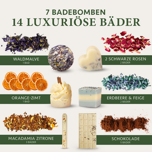 Bio Badepralinen "Oasis of Senses" - 7 Luxuriöse Badebomben Vegan
