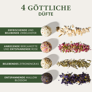 Bio Badepralinen "Moments of Gratitude" - 4 Luxuriöse BIO Badebomben Vegan