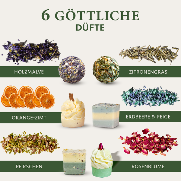 6er Set BIO Badebomben - Luxuriöse Badekugeln